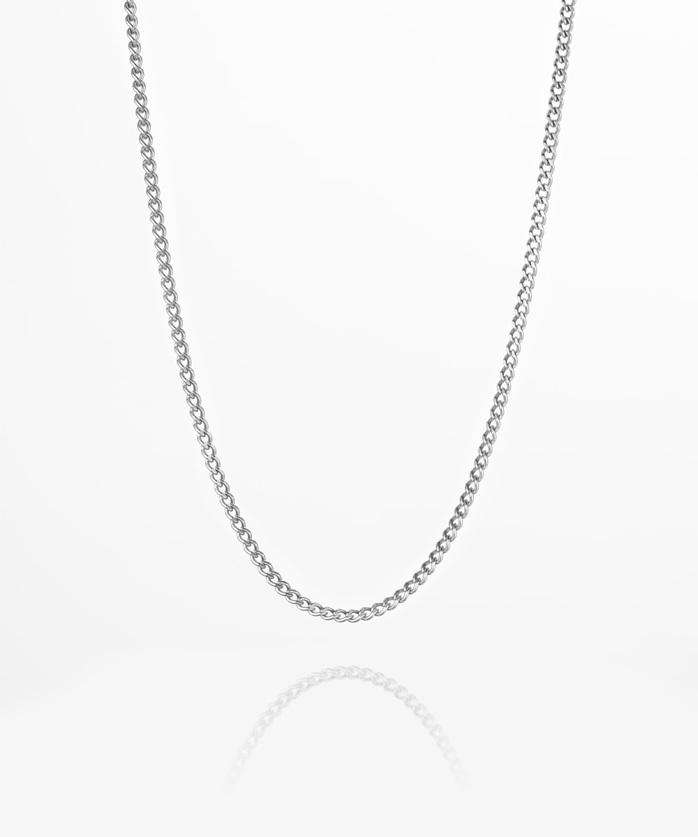 Mens silver curb chain hotsell