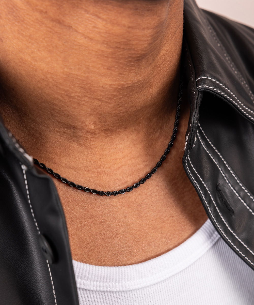 Chain necklace black deals