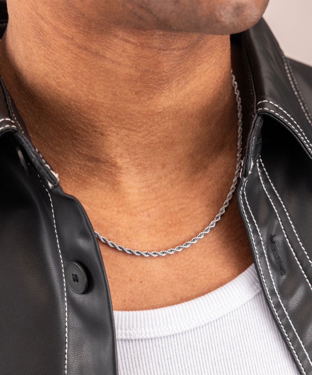 Twisted silver chain on sale