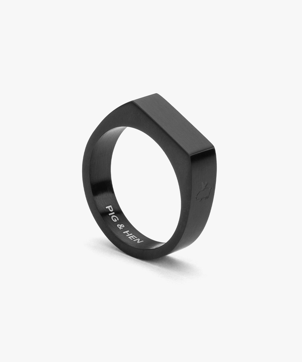 Black signet ring mens clearance