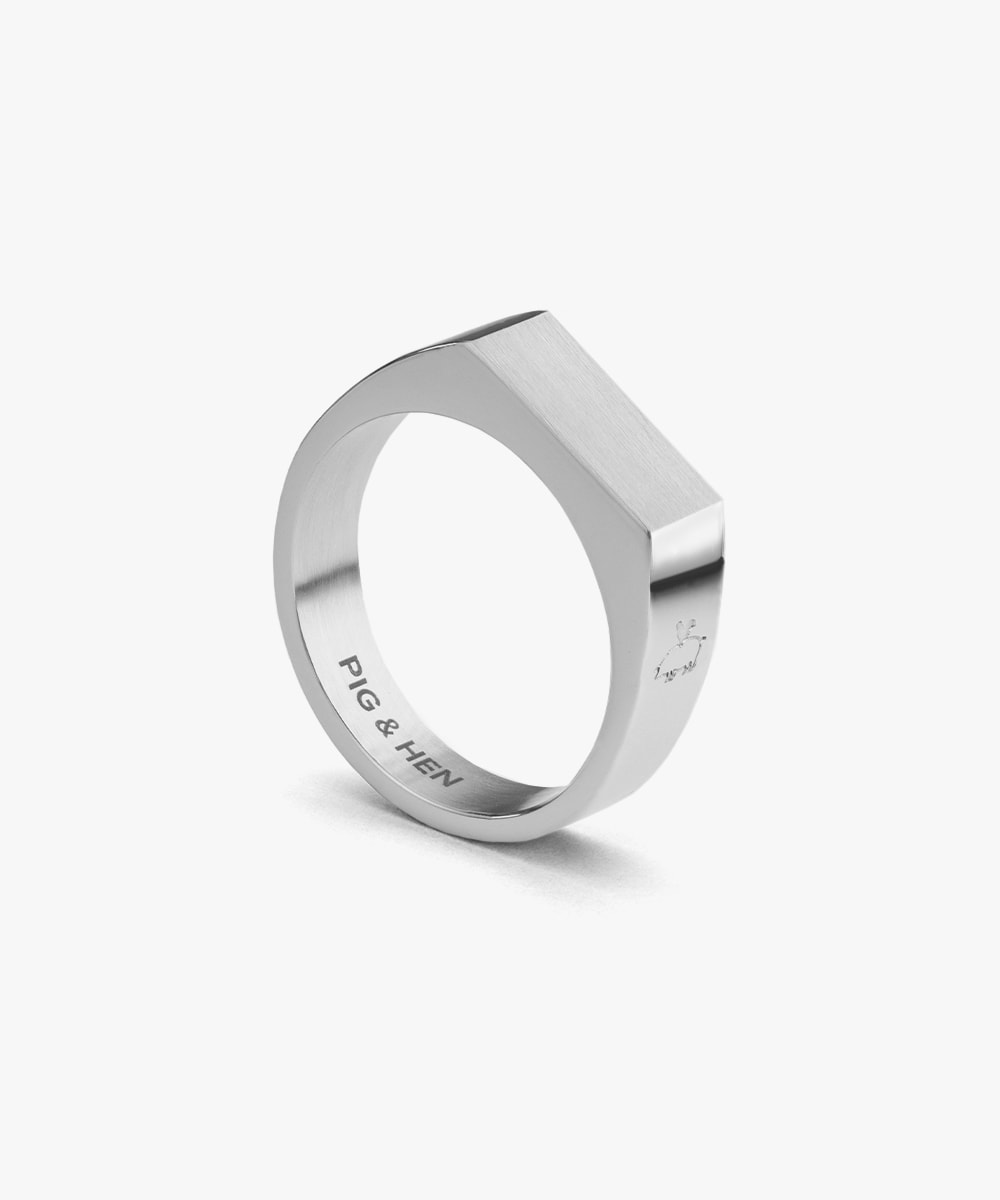 Signet Ring 6mm Slim Silver 63 20mm