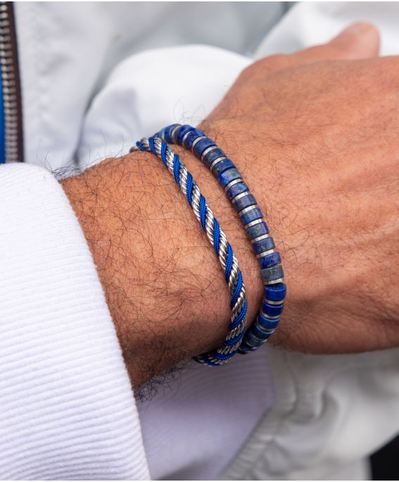 Catena Twisted Cobalt | Silver M (18cm)