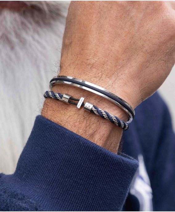 Catena Twisted Navy | Silver M/L (19cm)