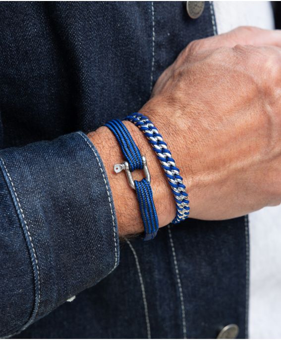 Navarch Curb 7mm Cobalt | Silver S (16cm)