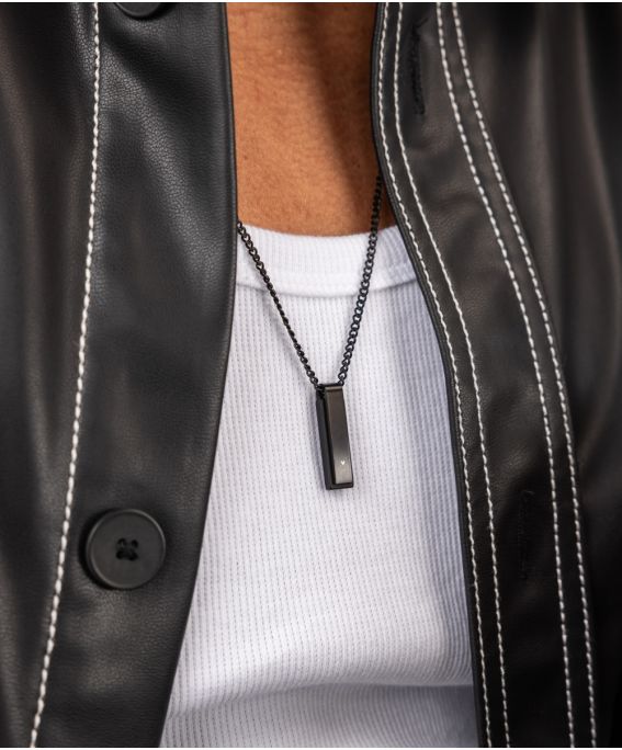 Monolith Necklace Black Agate | Black 60cm