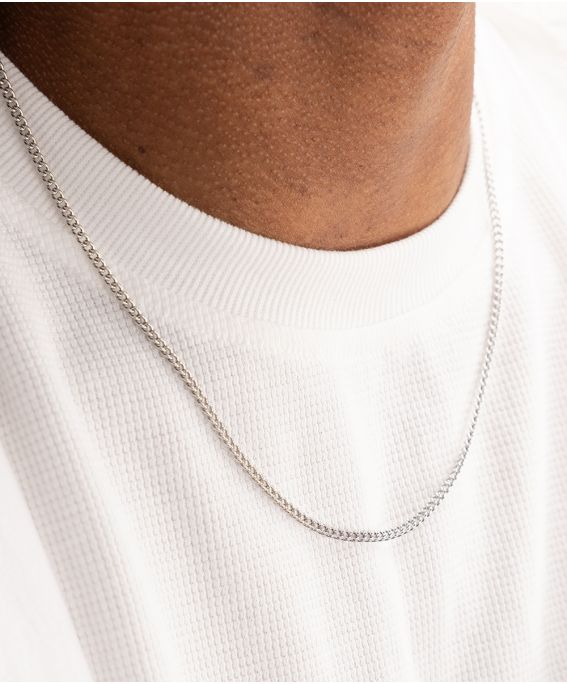 Curb Chain Necklace Silver 50cm