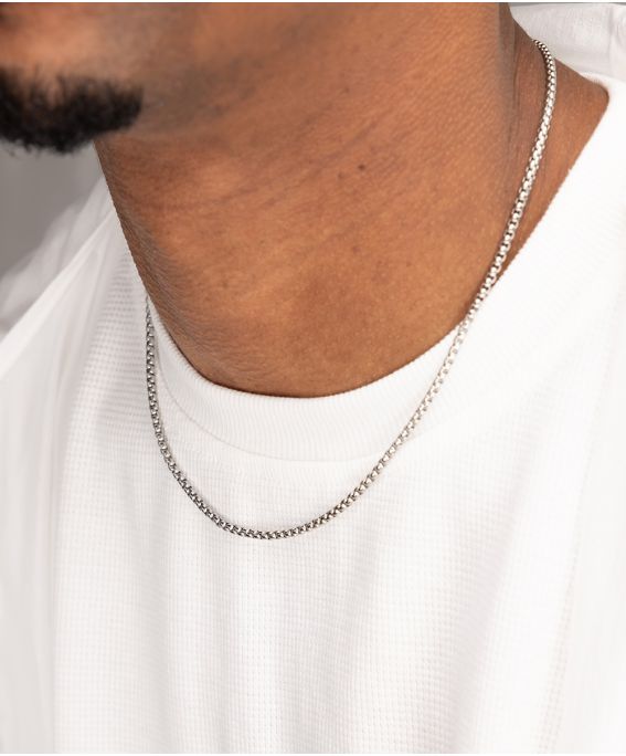 Boxchain Necklace Silver 55cm