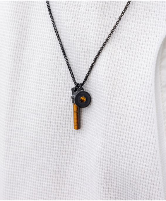 Brontide Eye Necklace Tiger Eye | Black One-Size (60cm)