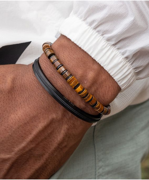 Brontide 6mm Adjustable Tiger Eye | Black M 18-19cm