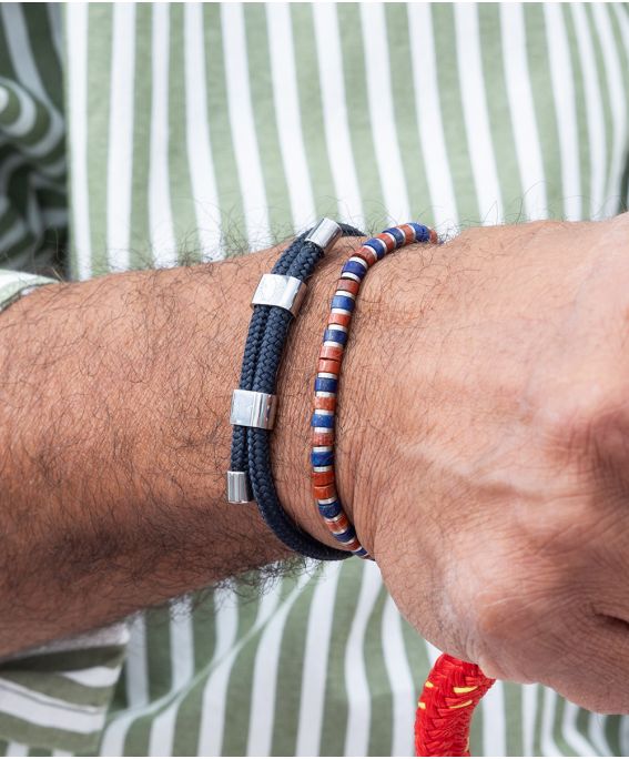Little Lewis DBL Navy | Silver M 18-19cm