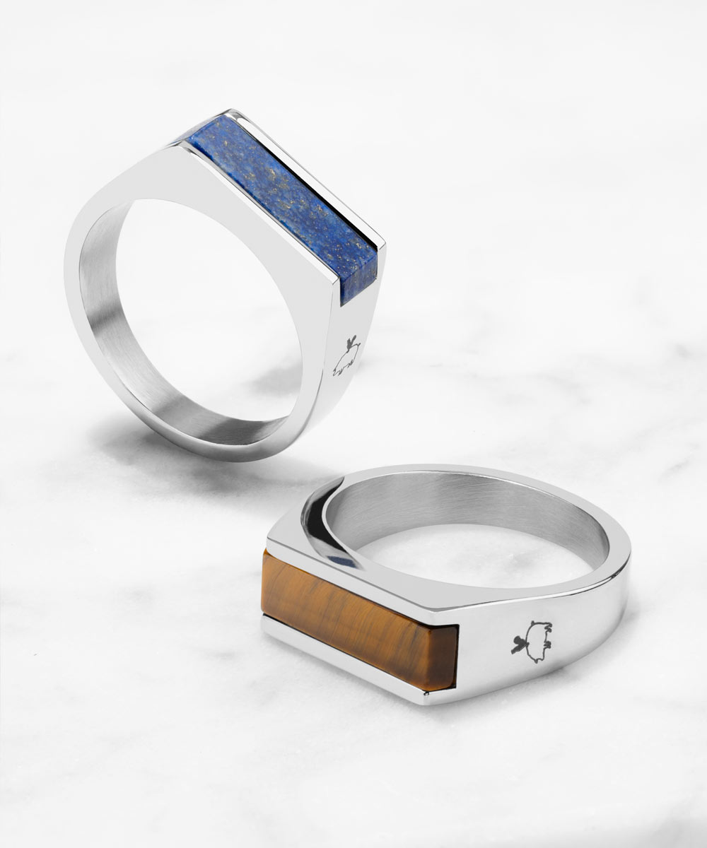 Signet Ring 7mm Lapis Lazuli Silver 60 19mm